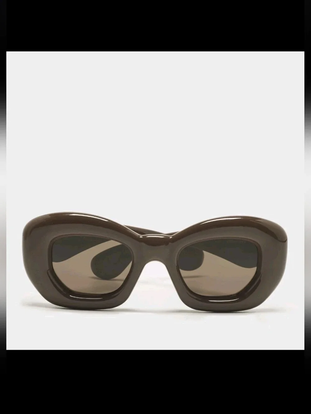 Loewe Chocolate Brown Thick Acetate Sunglasses LW40117I Inflated Cat